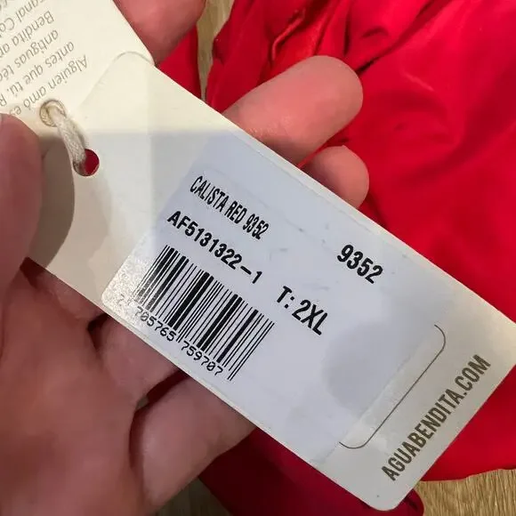 AGUA BENDITA Women's Calista-Isabella Bikini Top Size 2XL In Red - Picture 12 of 13